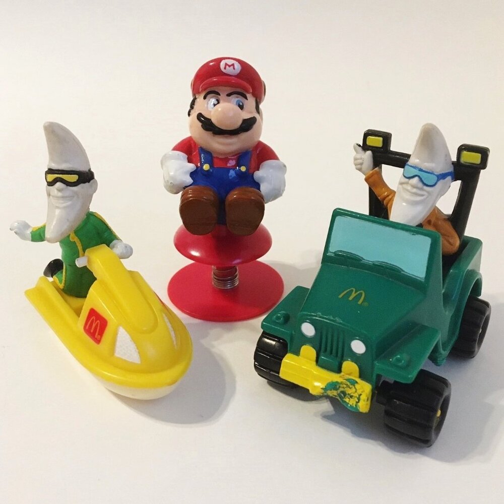 McDonald's Toys Moon Man Boat Jeep Super Mario Bros Pop Up Lot 3 Collectible